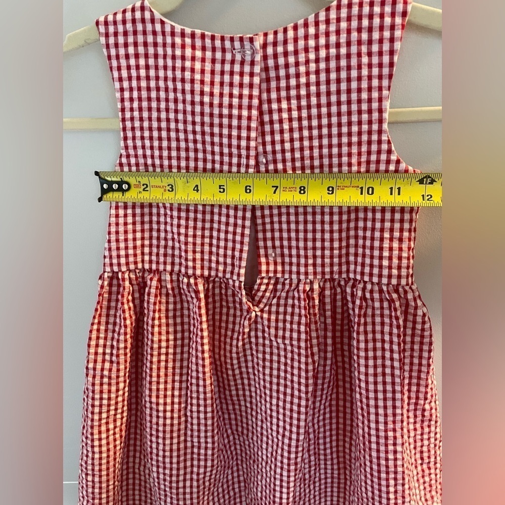 Counting Daisies, girl 6, adorable red white gingham sleeveless strawberry dress - Picture 5 of 7